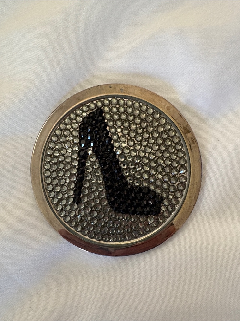 Sparkling High Heel Purse Mirror- Silver & Black - Picture 3 of 3